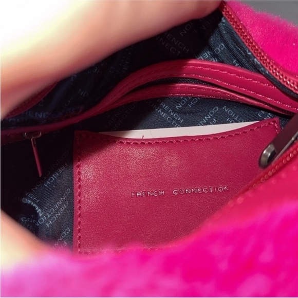 French Connection neon pink plush faux fur purse with strap and tags in tact NWT - Picture 7 of 11